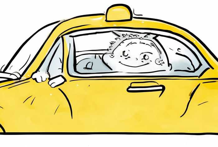 出租车儿童简笔画，出租车儿童画简单简笔