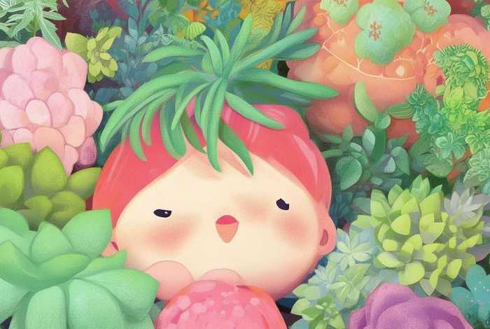 多肉画儿童 多肉植物儿童画