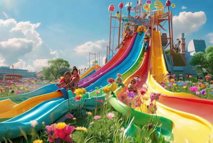 彩虹滑梯的故事、彩虹滑梯的故事图片