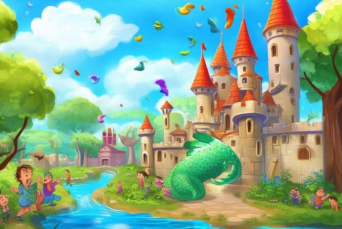 城堡儿童画写一个故事；儿童画画一个城堡