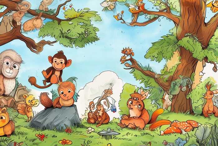 动物故事儿童画 动物故事绘画图片大全