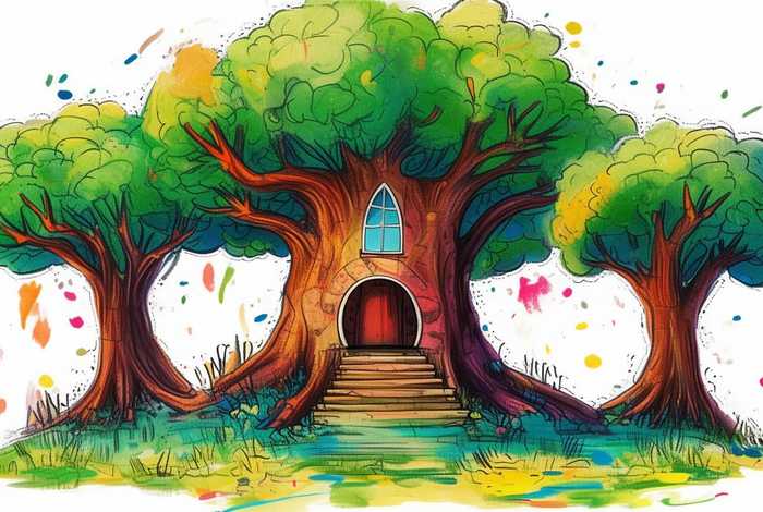 大树房子儿童画、儿童画大树房子简笔画 大树房子儿童画、儿童画大树房子简笔画