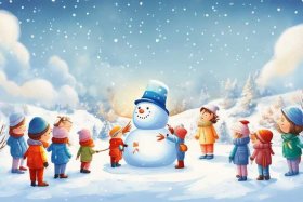 冬天的故事儿童画（冬天的故事幼儿画）