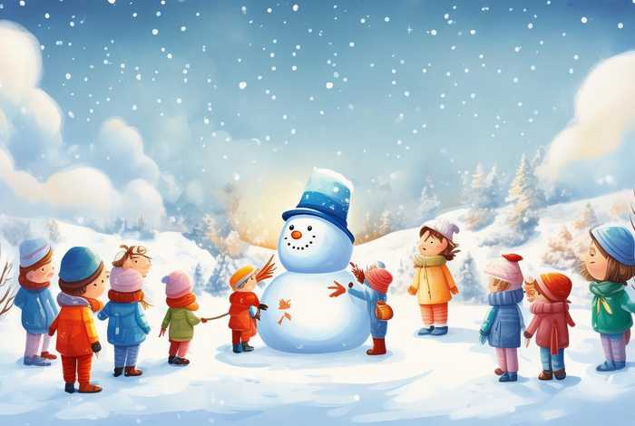 冬天的故事儿童画（冬天的故事幼儿画）