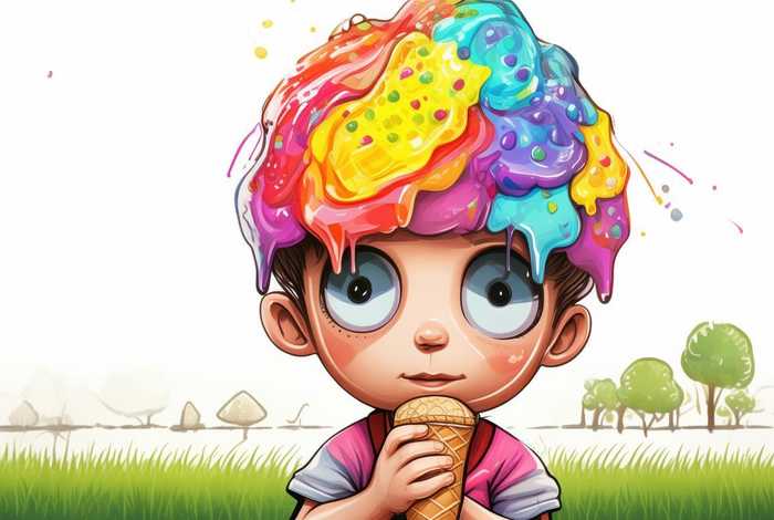 冰淇淋儿童画 - 冰淇淋儿童简笔画彩色