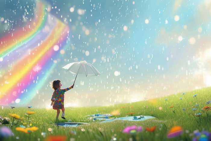 彩虹故事下雨了；彩虹故事下雨了图片