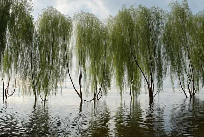 岸边柳树照片 岸边柳树照片真实