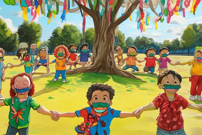 儿童防疫画、儿童画防疫作品