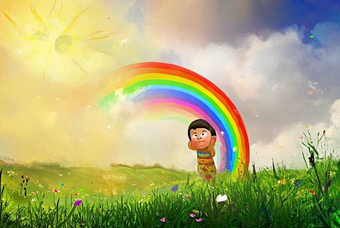 彩虹太阳的儿童故事，彩虹和太阳的故事