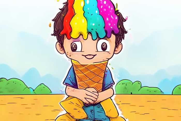 冰淇淋儿童画 - 冰淇淋儿童简笔画彩色