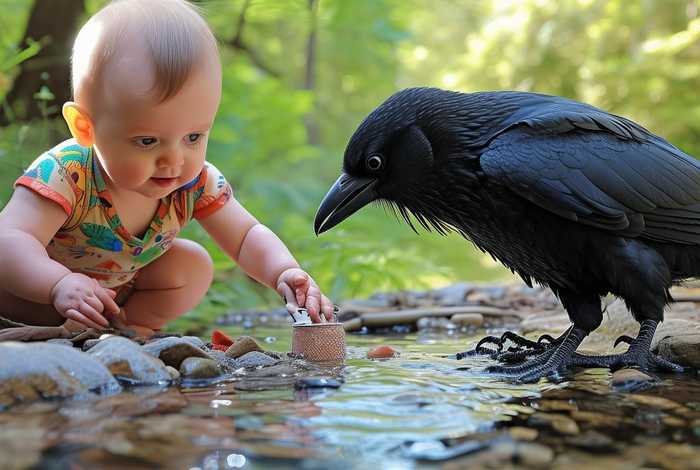 宝宝故事乌鸦喝水的故事 宝宝故事乌鸦喝水的故事图片