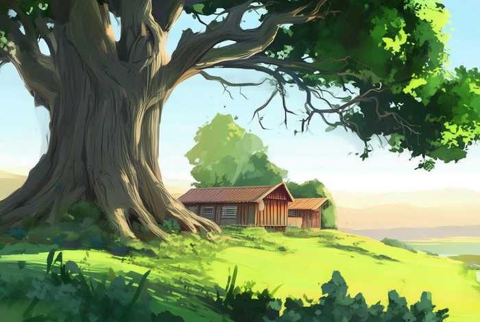 大树房子风景图片 大树房子风景图片简笔画