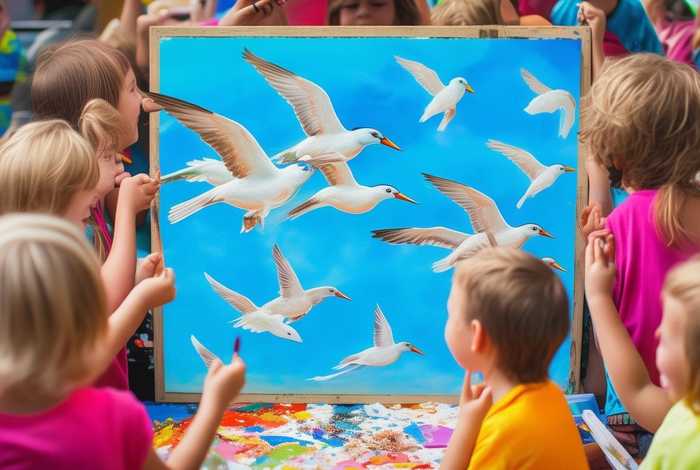 大雁儿童画，大雁儿童画涂什么颜色