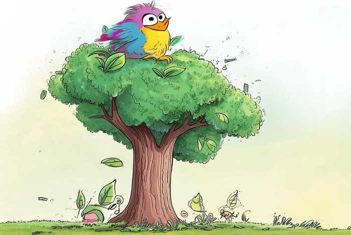 大嘴鸟简笔画儿童画大树（大嘴鸟简笔画儿童画大树图片）