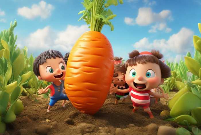 拔萝卜儿童故事 - 拔萝卜儿童故事表演教学视频