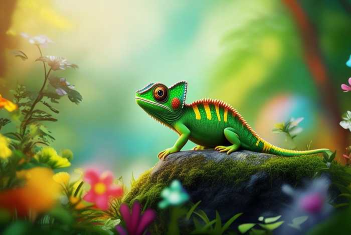 变色龙儿童故事、变色龙小故事