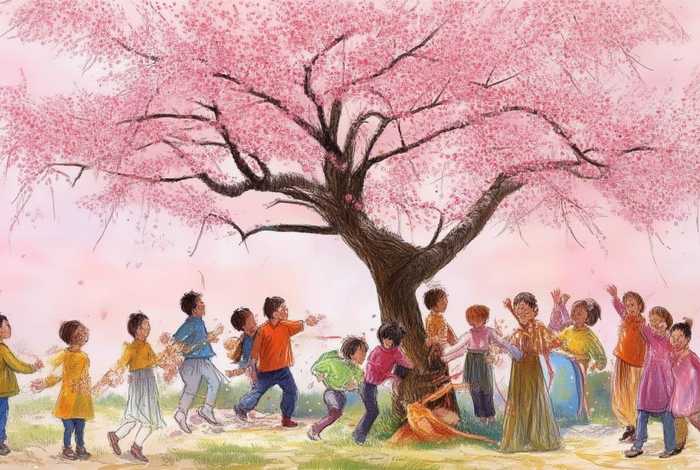 儿童迎春花 儿童迎春花图画