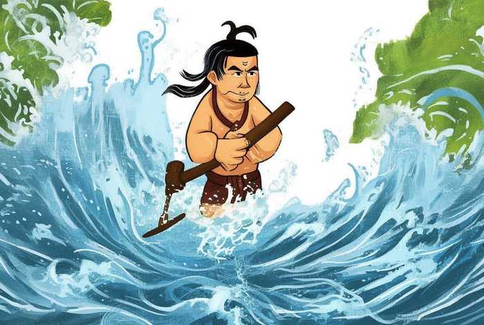 大禹治水儿童画 大禹治水简笔画大全 儿童版