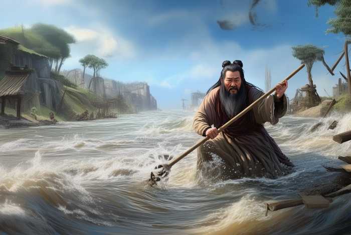 大禹治水故事绘画 - 大禹治水故事绘画简单