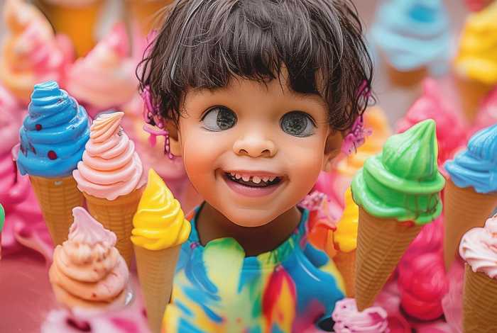 冰激凌儿童画；冰激凌儿童画简单