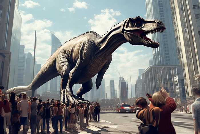 城里来了大恐龙这个故事是怎么发展的；城里来了大恐龙这个故事是怎么发展的呢