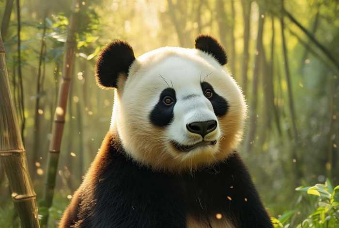 大熊猫七仔耳朵转动像雷达；大熊猫耳朵好像假的