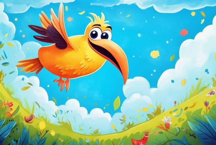 大嘴鸟的故事儿童画 - 大嘴鸟的故事简笔画