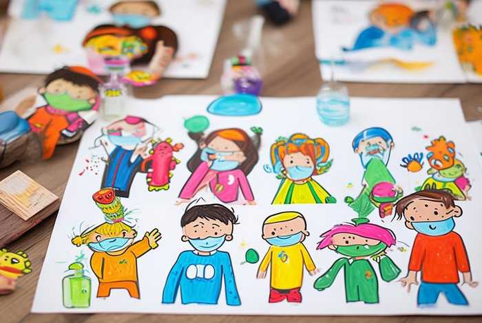 儿童防疫手绘画，儿童防疫手绘画简单