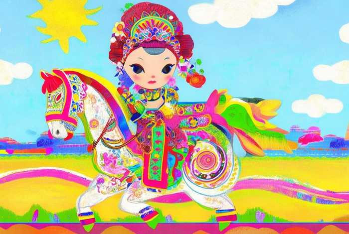 刀马旦儿童画；刀马旦 儿童画