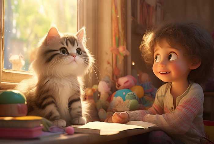 儿童说故事猫咪，小猫说故事