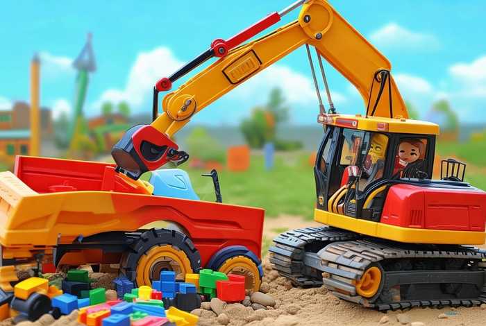 儿童铲车挖掘机故事 - 儿童玩具挖掘机铲车工程车