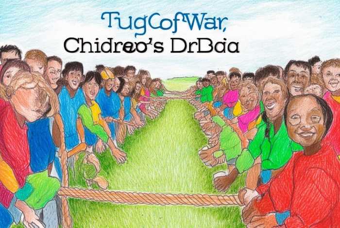 拔河儿童画、拔河儿童画(一等奖)