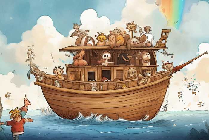 儿童讲诺亚方舟的故事、诺亚方舟的绘本故事