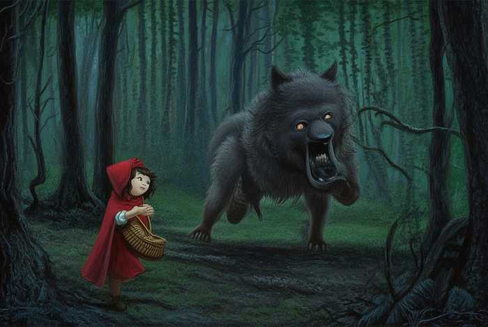 大灰狼和小红帽故事（大灰狼和小红帽故事简化版）