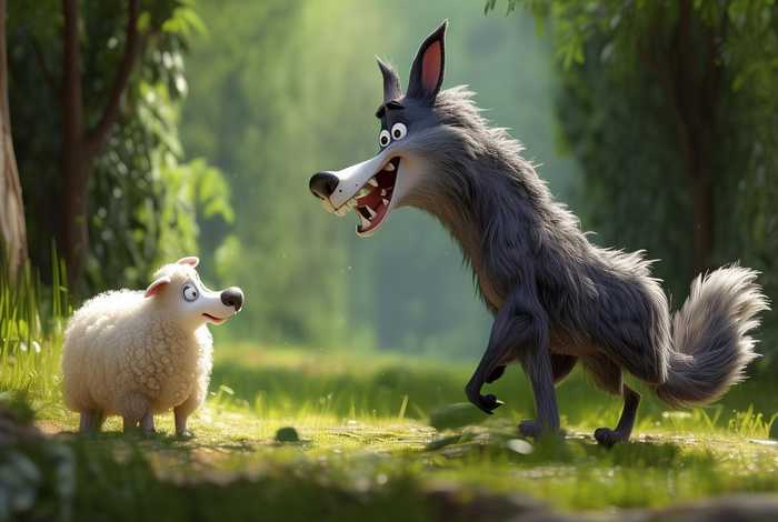 大灰狼小羊的儿童故事、大灰狼的和小羊的故事