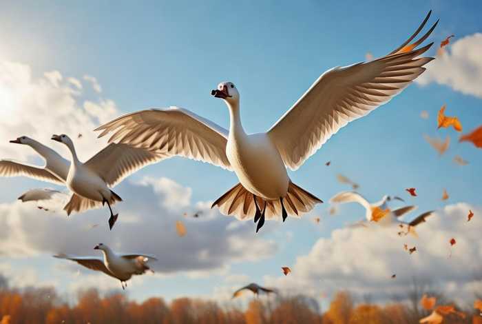 大雁飞故事；大雁飞行的故事