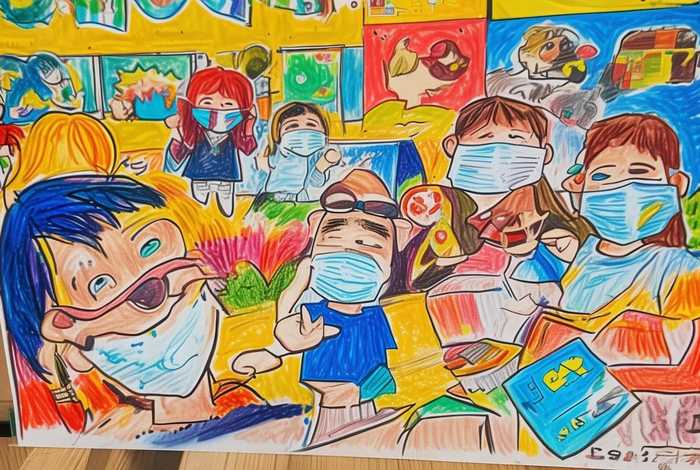 儿童防疫画小视频 儿童画防疫作品