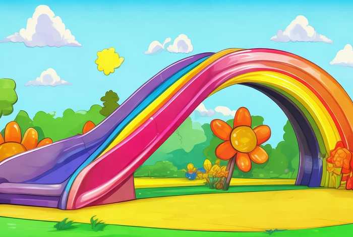 彩虹滑道儿童简笔画 彩虹滑道简笔画图片一年级