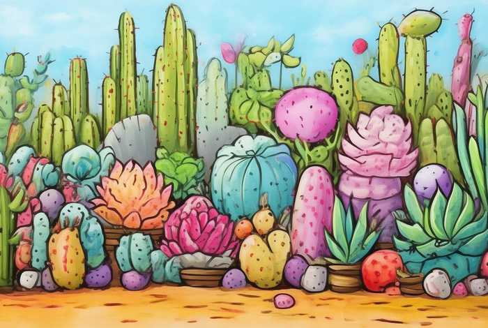 多肉植物儿童画 儿童绘画多肉植物