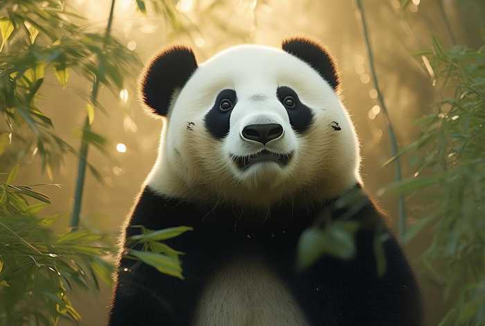 大熊猫七仔耳朵转动像雷达；大熊猫耳朵好像假的