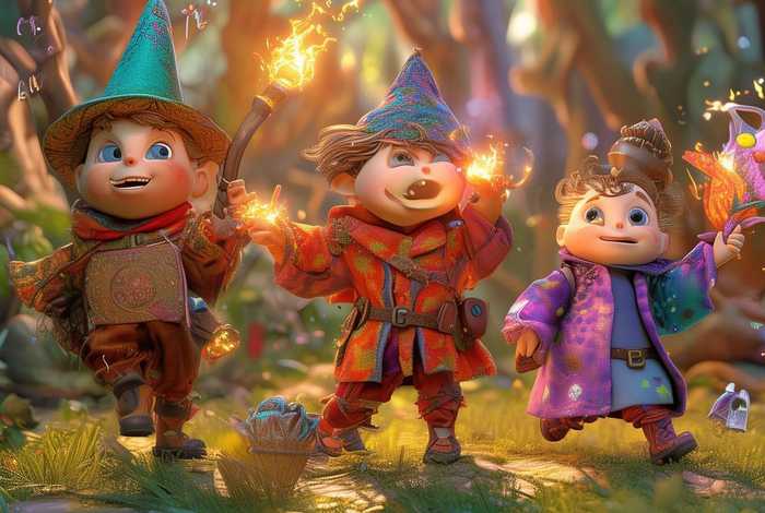 儿童魔法探险故事搞笑热血三人组；魔法三人组 绘本