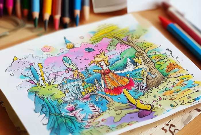 彩绘故事画，彩铅绘本故事简笔画