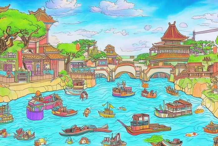 大宋御河儿童画、大宋御河儿童画图片大全