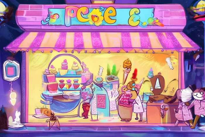 冰淇淋商店绘本故事图片；冰淇淋商店绘本故事图片高清