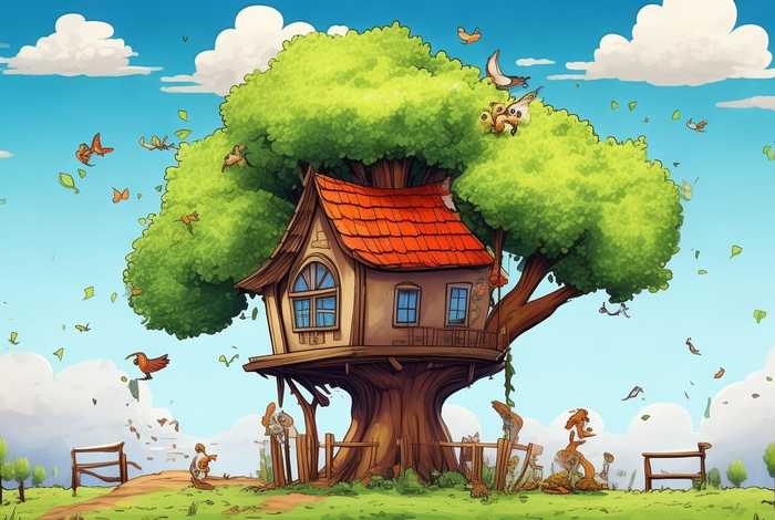 大树房子卡通图片 大树房子卡通图片大全