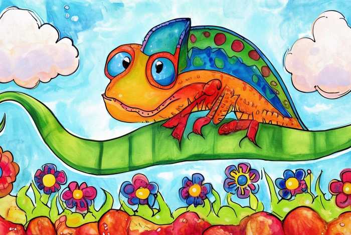 变色龙儿童画（变色龙儿童画教案）