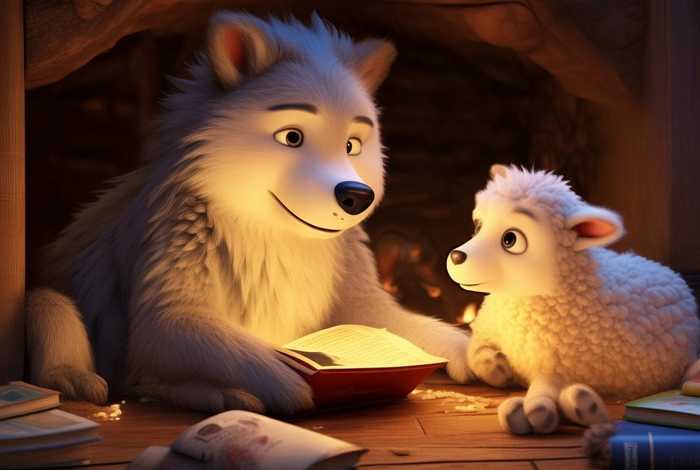 大灰狼和绵羊的故事；大灰狼和小绵羊的睡前故事