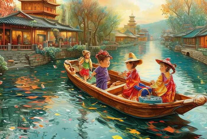 大运河故事儿童版正版 大运河儿童手绘图