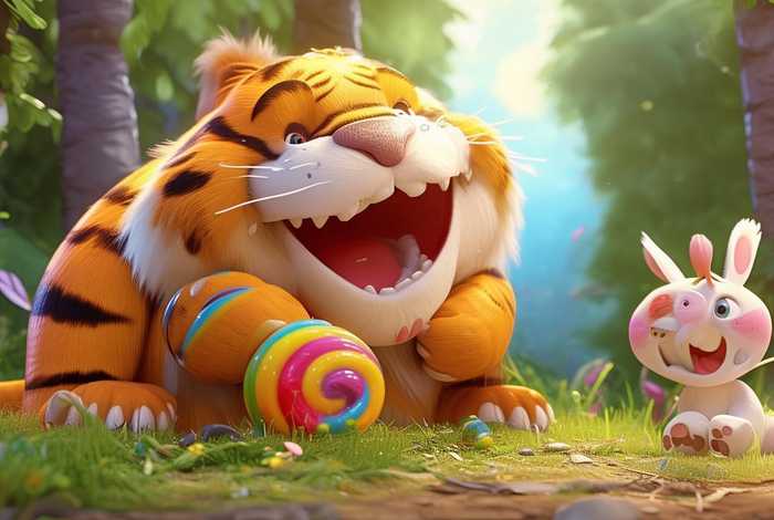 贝瓦儿歌老虎吃糖，兔小贝故事老虎吃糖视频