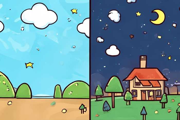 白天与黑夜故事绘本图片，白天与黑夜故事绘本图片简笔画